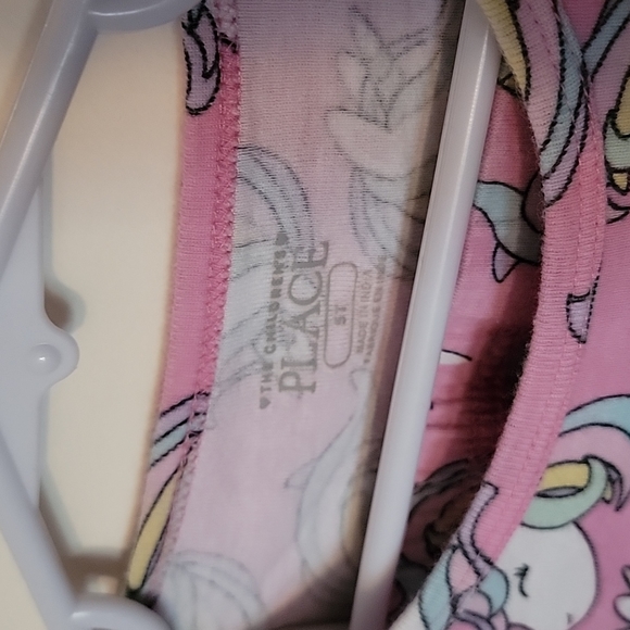 Kids Short Sleeve Unicorn Pajama Set, The Children's Place, Size 5T - Picture 3 of 4